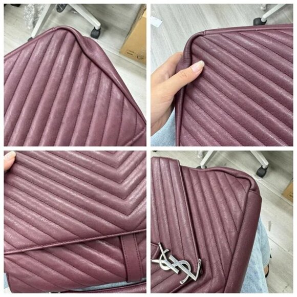 100%  Authentic Yves Saint Laurent Large Matelasse Shoulder Bag - Picture 9 of 16